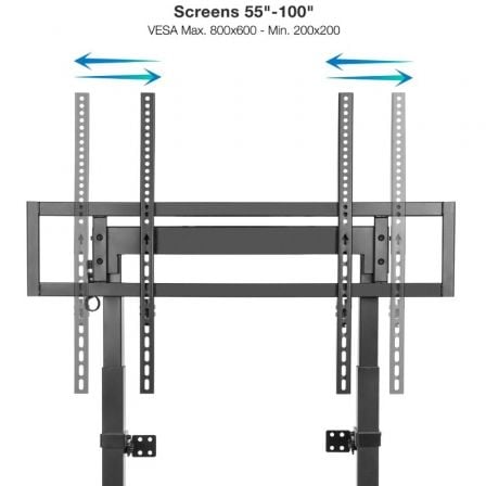 Soporte de Pared Fijo/ Suelo TooQ HIPERIÓN FS2280M-B para TV de 55-100'/ hasta 120kg Soporte de Pared Fijo/ Suelo TooQ HIPERIÓN FS2280M-B para TV de 55-100'/ hasta 120kg