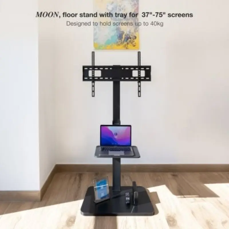 Soporte de Suelo Inclinable/ Ajustable TooQ MOON FS2287M-B para TV de 37-75'/ hasta 40kg Soporte de Suelo Inclinable/ Ajustable TooQ MOON FS2287M-B para TV de 37-75'/ hasta 40kg