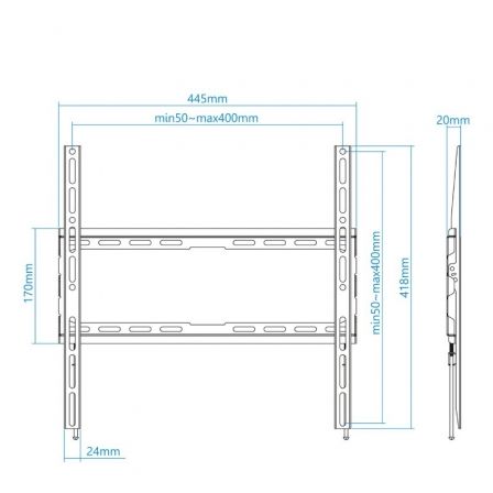 Soporte de Pared Fijo TooQ LP1070F-B para TV de 32-70'/ hasta 45kg Soporte de Pared Fijo TooQ LP1070F-B para TV de 32-70'/ hasta 45kg