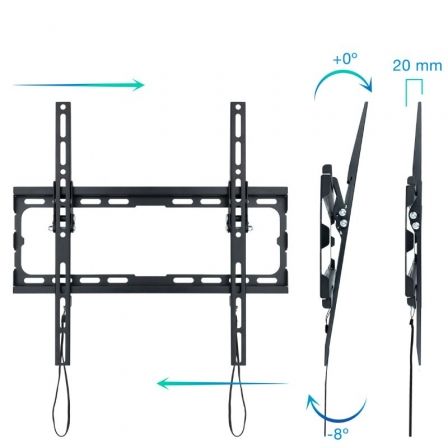 Soporte de Pared Fijo / Inclinable TooQ LP1071T-B para TV de 32-70'/ hasta 45kg Soporte de Pared Fijo / Inclinable TooQ LP1071T-B para TV de 32-70'/ hasta 45kg
