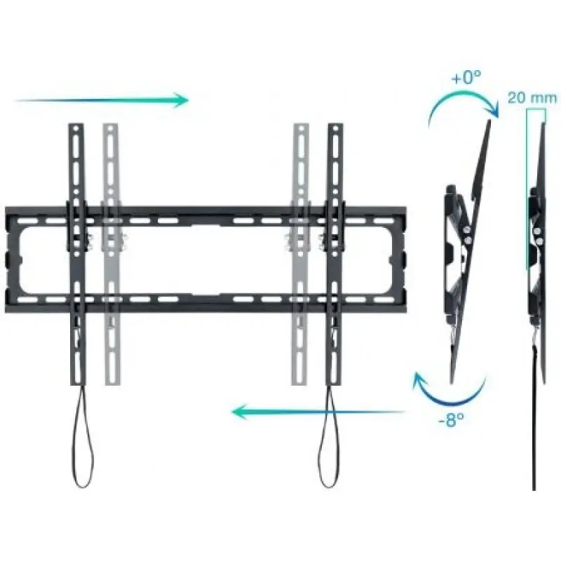 Soporte de Pared Fijo/ Inclinable TooQ LP1081T-B para TV de 37-80'/ hasta 45kg Soporte de Pared Fijo/ Inclinable TooQ LP1081T-B para TV de 37-80'/ hasta 45kg