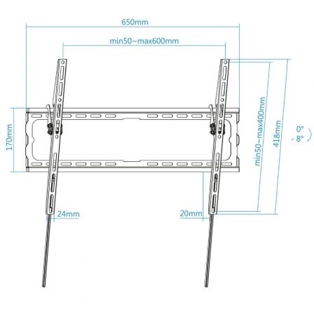 Soporte de Pared Fijo/ Inclinable TooQ LP1081T-B para TV de 37-80'/ hasta 45kg Soporte de Pared Fijo/ Inclinable TooQ LP1081T-B para TV de 37-80'/ hasta 45kg