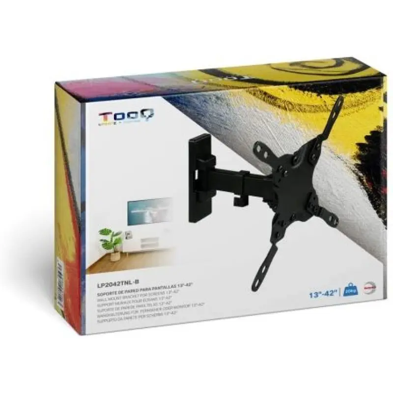 Soporte de Pared Giratorio/ Inclinable/ Nivelable TooQ LP2042TNL-B para TV de 13-42'/ hasta 20kg Soporte de Pared Giratorio/ Inclinable/ Nivelable TooQ LP2042TNL-B para TV de 13-42'/ hasta 20kg