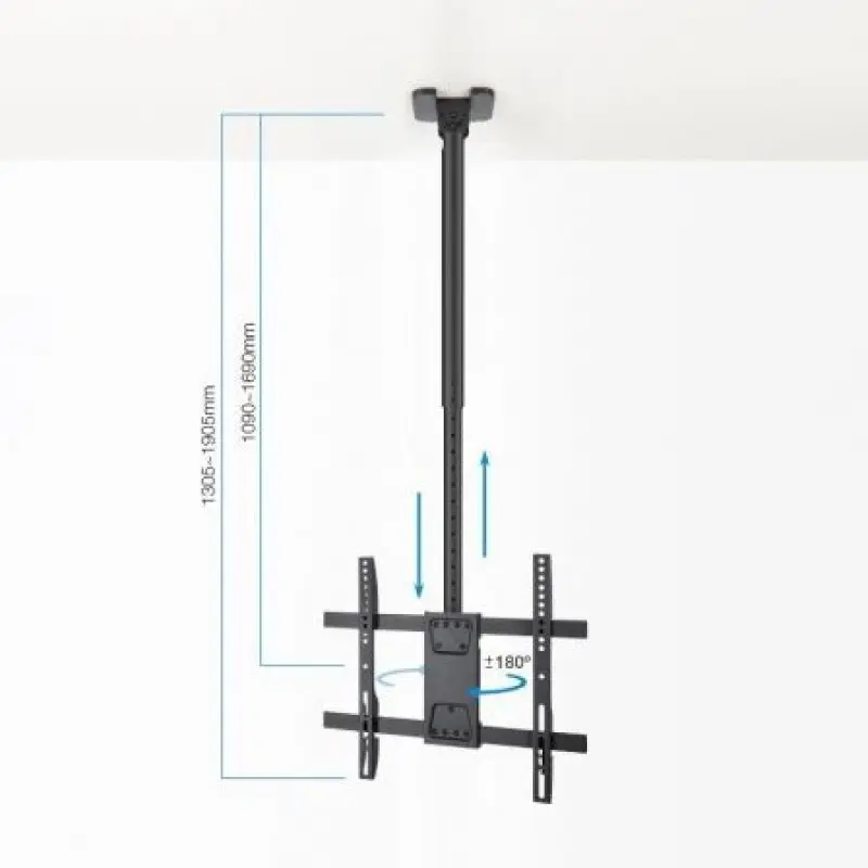 Soporte de Techo Giratorio/ Inclinable/ Nivelable TooQ LPCE1175TSLI-XL-B para TV de 32-75'/ hasta 60kg Soporte de Techo Giratorio/ Inclinable/ Nivelable TooQ LPCE1175TSLI-XL-B para TV de 32-75'/ hasta 60kg