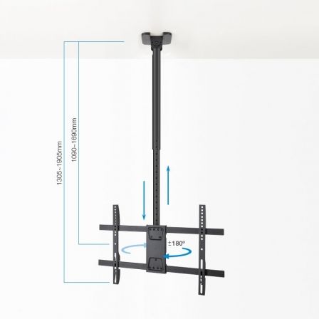 Soporte de Techo Giratorio/ Inclinable/ Nivelable TooQ LPCE1186TSLI-XL-B para TV de 43-86'/ hasta 60kg Soporte de Techo Giratorio/ Inclinable/ Nivelable TooQ LPCE1186TSLI-XL-B para TV de 43-86'/ hasta 60kg