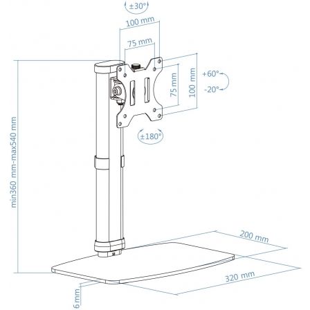 Soporte para Monitor TooQ DB1127TN-B/ hasta 6kg Soporte para Monitor TooQ DB1127TN-B/ hasta 6kg