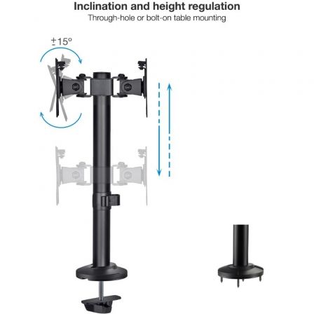 Soporte para 2 Monitores TooQ DB1132TN-B/ hasta 8kg Soporte para 2 Monitores TooQ DB1132TN-B/ hasta 8kg