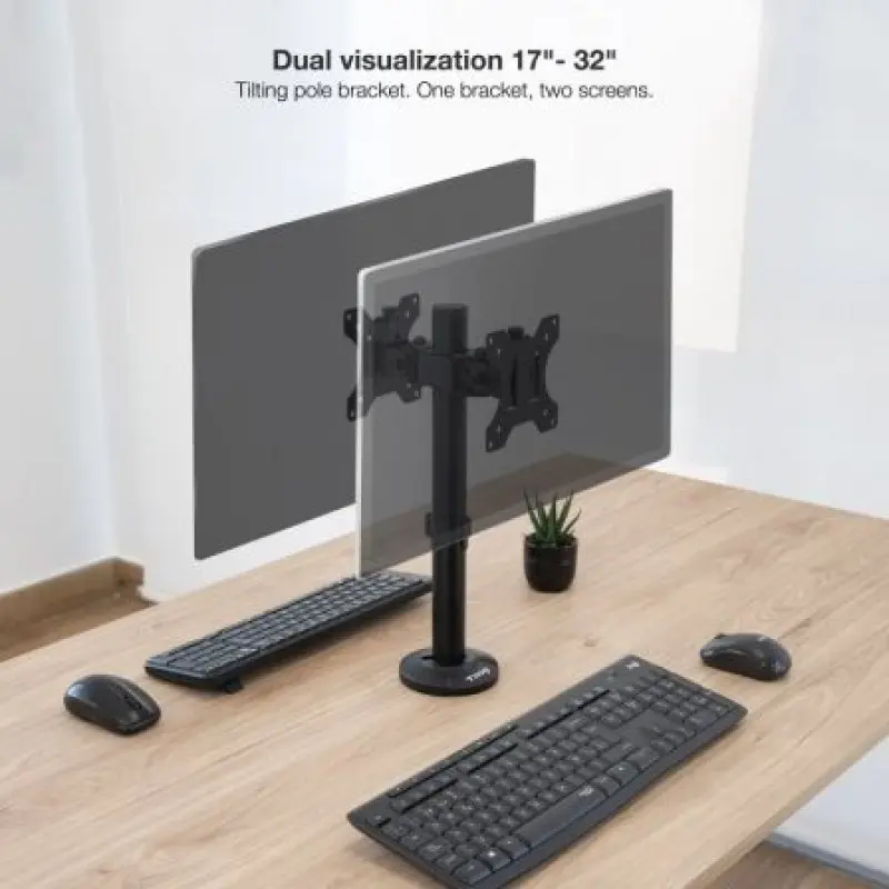 Soporte para 2 Monitores TooQ DB1132TN-B/ hasta 8kg Soporte para 2 Monitores TooQ DB1132TN-B/ hasta 8kg