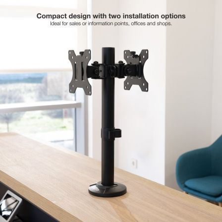 Soporte para 2 Monitores TooQ DB1132TN-B/ hasta 8kg Soporte para 2 Monitores TooQ DB1132TN-B/ hasta 8kg
