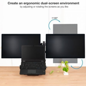 Soporte para 2 Monitores y 1 Portátil TooQ DB1202TN-B/ hasta 9kg Soporte para 2 Monitores y 1 Portátil TooQ DB1202TN-B/ hasta 9kg