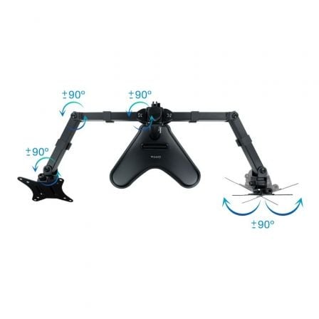 Soporte para 2 Monitores TooQ DB1702TN-B/ hasta 9kg Soporte para 2 Monitores TooQ DB1702TN-B/ hasta 9kg