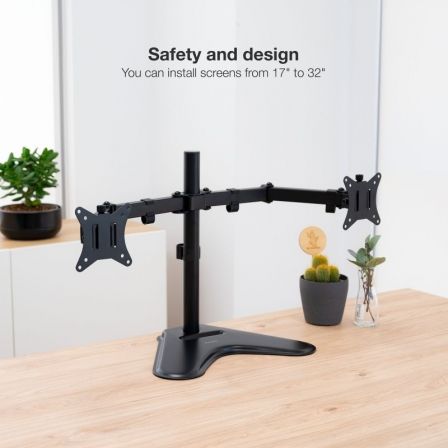 Soporte para 2 Monitores TooQ DB1702TN-B/ hasta 9kg Soporte para 2 Monitores TooQ DB1702TN-B/ hasta 9kg