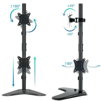 Soporte para 2 Monitores TooQ DB1703TNV-B/ hasta 9kg Soporte para 2 Monitores TooQ DB1703TNV-B/ hasta 9kg