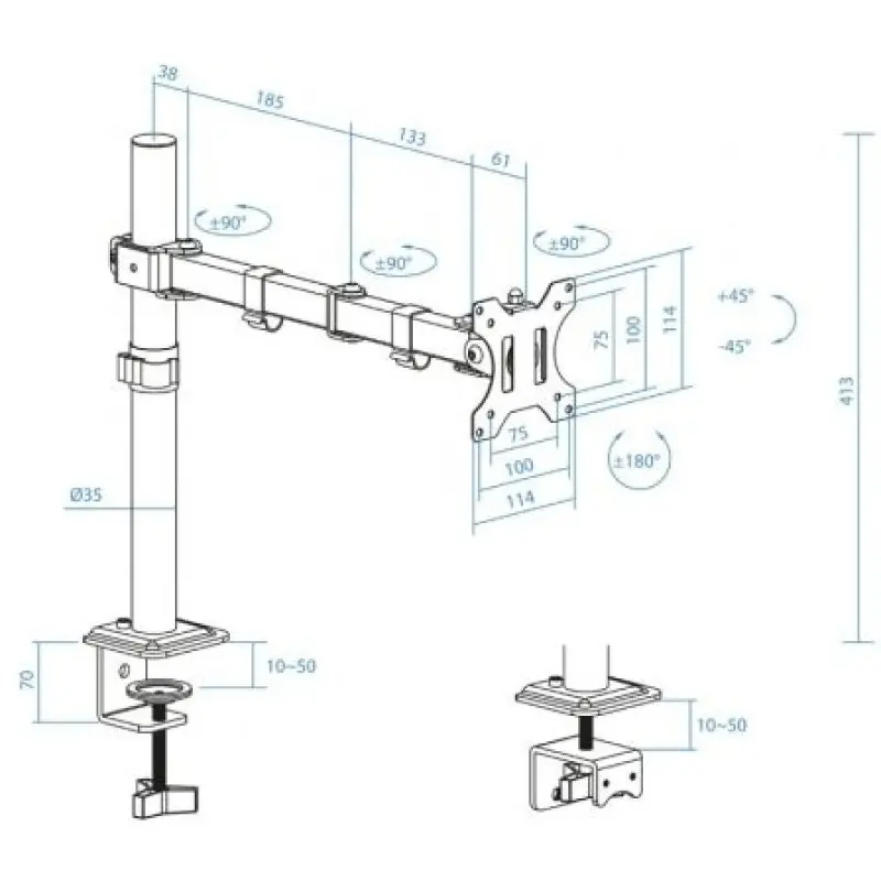 Soporte para Monitor TooQ DB1801TN-B/ hasta 8kg Soporte para Monitor TooQ DB1801TN-B/ hasta 8kg
