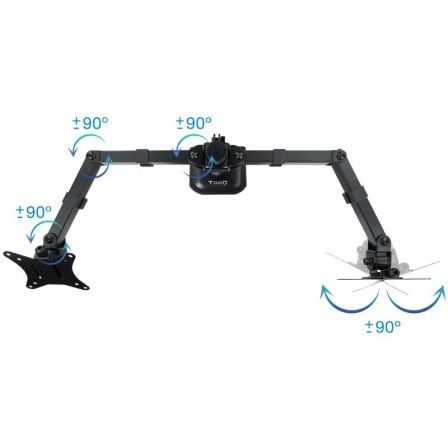 Soporte para 2 Monitores TooQ DB1802TN-B/ hasta 8kg Soporte para 2 Monitores TooQ DB1802TN-B/ hasta 8kg