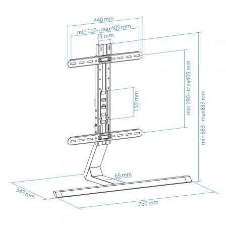 Soporte de Mesa TooQ DB3265F-B para TV de 32-65'/ hasta 40kg Soporte de Mesa TooQ DB3265F-B para TV de 32-65'/ hasta 40kg