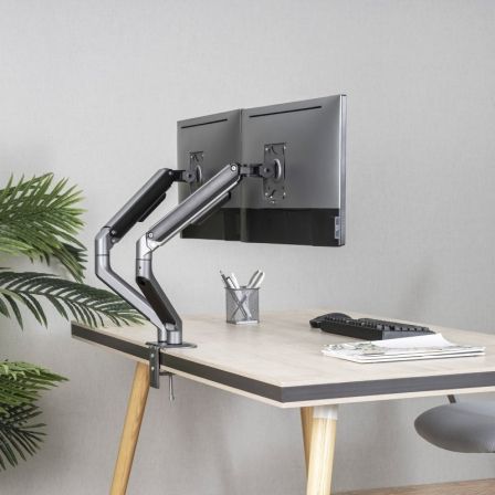 Soporte para 2 Monitores TooQ DB4132TNR-G/ hasta 9kg Soporte para 2 Monitores TooQ DB4132TNR-G/ hasta 9kg