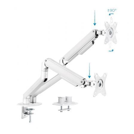 Soporte para 2 Monitores TooQ DB4132TNR-W/ hasta 9kg Soporte para 2 Monitores TooQ DB4132TNR-W/ hasta 9kg