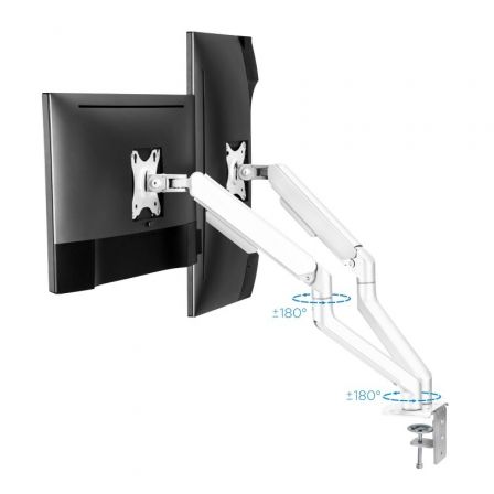 Soporte para 2 Monitores TooQ DB4132TNR-W/ hasta 9kg Soporte para 2 Monitores TooQ DB4132TNR-W/ hasta 9kg