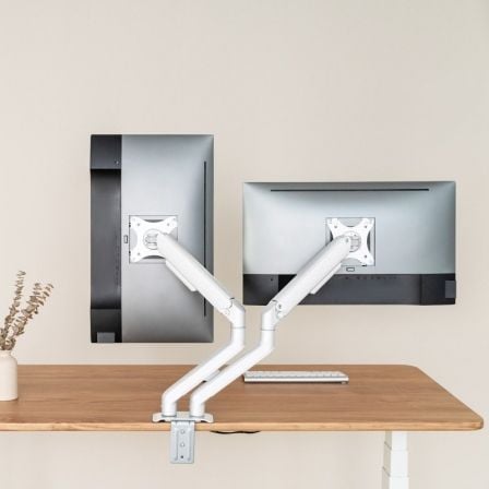 Soporte para 2 Monitores TooQ DB4132TNR-W/ hasta 9kg Soporte para 2 Monitores TooQ DB4132TNR-W/ hasta 9kg
