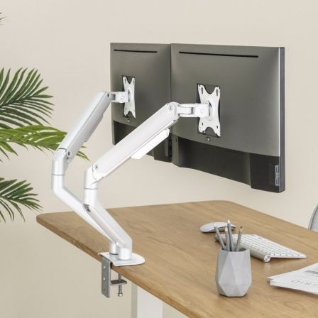 Soporte para 2 Monitores TooQ DB4132TNR-W/ hasta 9kg Soporte para 2 Monitores TooQ DB4132TNR-W/ hasta 9kg