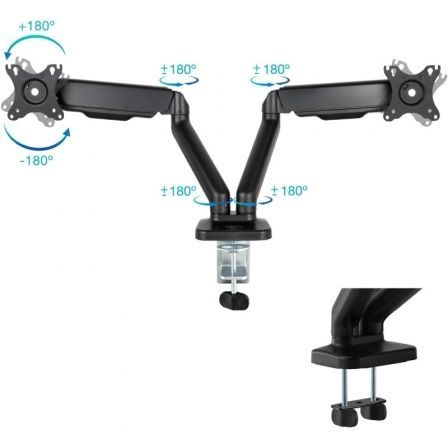Soporte para 2 Monitores TooQ DB5132TNR-B/ hasta 9kg Soporte para 2 Monitores TooQ DB5132TNR-B/ hasta 9kg