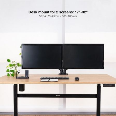 Soporte para 2 Monitores TooQ DB5132TNR-B/ hasta 9kg Soporte para 2 Monitores TooQ DB5132TNR-B/ hasta 9kg