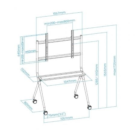 Soporte de Suelo con Ruedas TooQ FS20205M-B para TV de 50-86'/ hasta 120kg Soporte de Suelo con Ruedas TooQ FS20205M-B para TV de 50-86'/ hasta 120kg