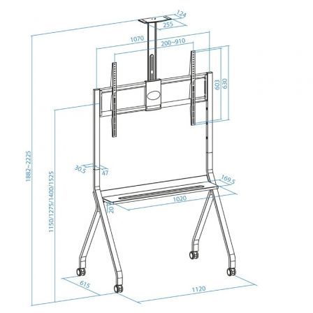 Soporte de Suelo con Ruedas TooQ FS20208M-B para TV de 55-100'/ hasta 120kg Soporte de Suelo con Ruedas TooQ FS20208M-B para TV de 55-100'/ hasta 120kg