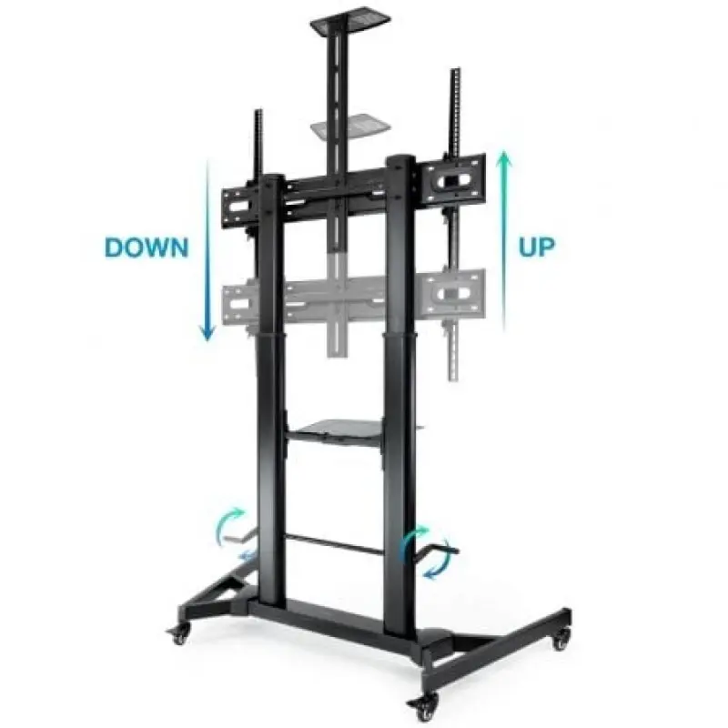 Soporte de Suelo Inclinable/ Ajustable con Ruedas Tooq FS20400HM-B para TV de 60-100'/ hasta 100kg Soporte de Suelo Inclinable/ Ajustable con Ruedas Tooq FS20400HM-B para TV de 60-100'/ hasta 100kg