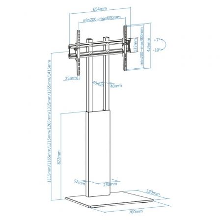 Soporte de Suelo Inclinable TooQ FS2288M-B para TV de 32-85'/ hasta 40kg Soporte de Suelo Inclinable TooQ FS2288M-B para TV de 32-85'/ hasta 40kg