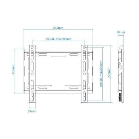 Soporte de Pared Fijo TooQ LP1043F-B para TV de 23-43'/ hasta 45kg Soporte de Pared Fijo TooQ LP1043F-B para TV de 23-43'/ hasta 45kg