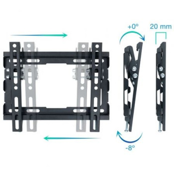 Soporte de Pared Inclinable TooQ LP1044T-B para TV de 23-43'/ hasta 45kg Soporte de Pared Inclinable TooQ LP1044T-B para TV de 23-43'/ hasta 45kg