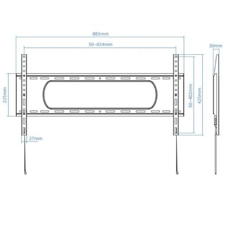 Soporte de Pared TooQ LP1090F-B para TV de 43-90'/ hasta 80kg Soporte de Pared TooQ LP1090F-B para TV de 43-90'/ hasta 80kg