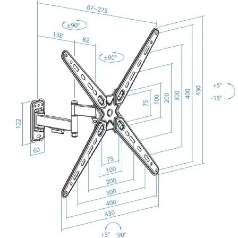 Soporte de Pared Extensible/ Giratorio/ Inclinable TooQ LP1356TN-B para TV de 13-55'/ hasta 25kg Soporte de Pared Extensible/ Giratorio/ Inclinable TooQ LP1356TN-B para TV de 13-55'/ hasta 25kg
