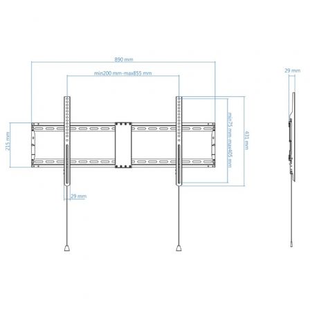 Soporte de Pared Fijo TooQ LP4390F-B para TV de 43-90'/ hasta 70kg Soporte de Pared Fijo TooQ LP4390F-B para TV de 43-90'/ hasta 70kg