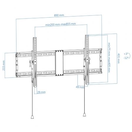 Soporte de Pared Inclinable TooQ LP4391T-B para TV de 43-90'/ hasta 70kg Soporte de Pared Inclinable TooQ LP4391T-B para TV de 43-90'/ hasta 70kg