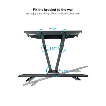 Soporte de Pared Giratorio/ Inclinable/ Nivelable TooQ LP7846TN-B para TV de 32-70'/ hasta 40kg Soporte de Pared Giratorio/ Inclinable/ Nivelable TooQ LP7846TN-B para TV de 32-70'/ hasta 40kg