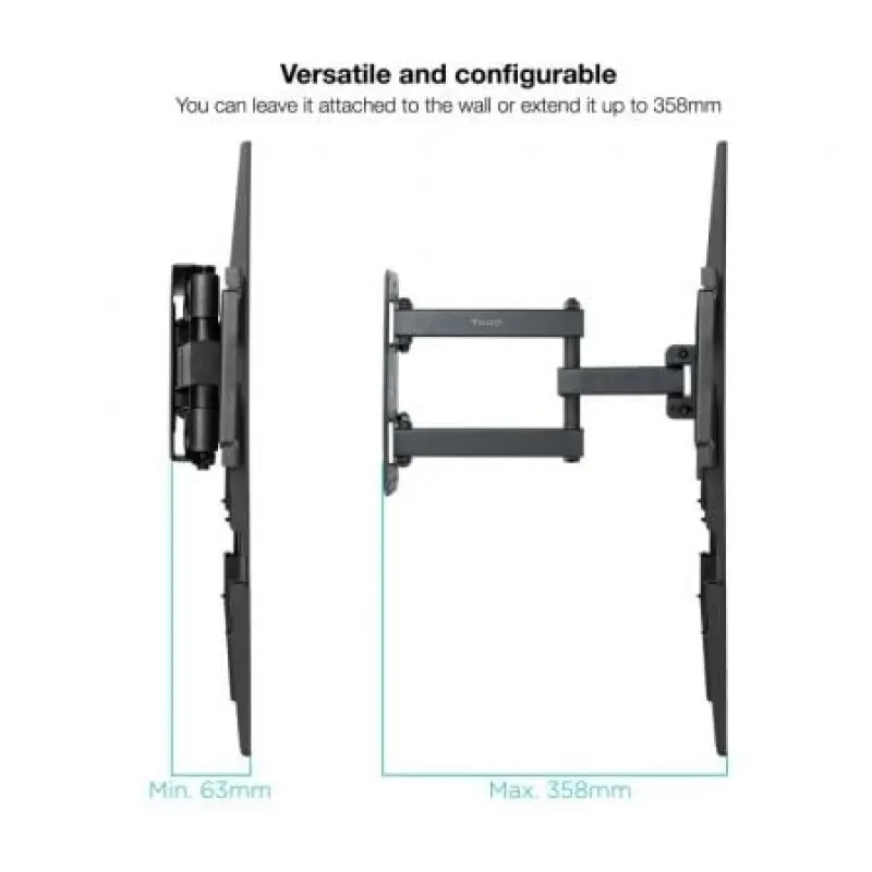 Soporte de Pared Giratorio/ Inclinable/ Nivelable TooQ LP7863TN-B para TV de 37-70'/ hasta 35kg Soporte de Pared Giratorio/ Inclinable/ Nivelable TooQ LP7863TN-B para TV de 37-70'/ hasta 35kg