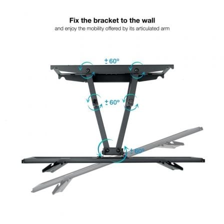 Soporte de Pared Giratorio/ Inclinable/ Nivelable TooQ LP7866TN-B para TV de 37-80'/ hasta 40kg Soporte de Pared Giratorio/ Inclinable/ Nivelable TooQ LP7866TN-B para TV de 37-80'/ hasta 40kg