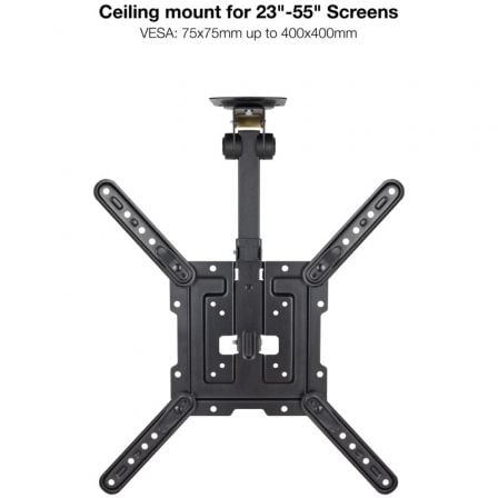 Soporte de Techo Giratorio/ Inclinable TooQ LPCE1123TSLI-B para TV de 23-55'/ hasta 20kg Soporte de Techo Giratorio/ Inclinable TooQ LPCE1123TSLI-B para TV de 23-55'/ hasta 20kg