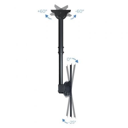 Soporte de Techo Giratorio/ Inclinable/ Nivelable TooQ LPCE1170TSLI-B para TV de 37-70'/ hasta 50kg Soporte de Techo Giratorio/ Inclinable/ Nivelable TooQ LPCE1170TSLI-B para TV de 37-70'/ hasta 50kg
