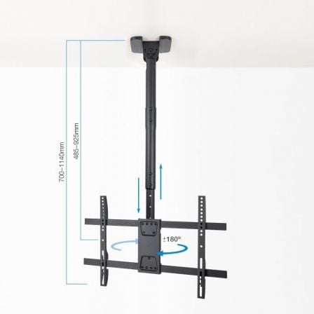 Soporte de Techo Giratorio/ Inclinable/ Nivelable TooQ LPCE1186TSLI-B para TV de 43-86'/ hasta 60kg Soporte de Techo Giratorio/ Inclinable/ Nivelable TooQ LPCE1186TSLI-B para TV de 43-86'/ hasta 60kg