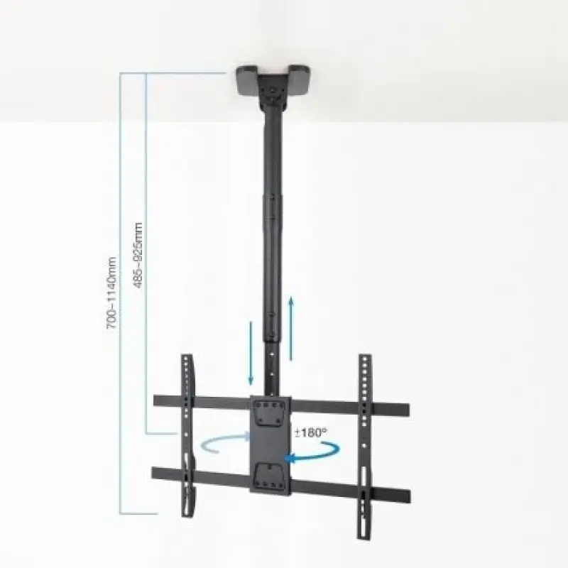 Soporte de Techo Giratorio/ Inclinable/ Nivelable TooQ LPCE1186TSLI-B para TV de 43-86'/ hasta 60kg Soporte de Techo Giratorio/ Inclinable/ Nivelable TooQ LPCE1186TSLI-B para TV de 43-86'/ hasta 60kg