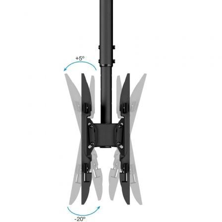 Soporte de Techo Giratorio/ Inclinable/ Nivelable TooQ LPCE2286TSLI-B para 2 TV de 43-86'/ hasta 100kg Soporte de Techo Giratorio/ Inclinable/ Nivelable TooQ LPCE2286TSLI-B para 2 TV de 43-86'/ hasta 100kg