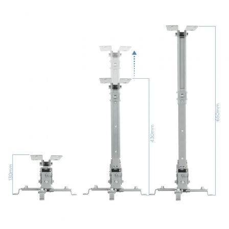 Soporte de Techo para Proyector TooQ PJ2012T-S/ Inclinable-Nivelable/ hasta 20kg Soporte de Techo para Proyector TooQ PJ2012T-S/ Inclinable-Nivelable/ hasta 20kg