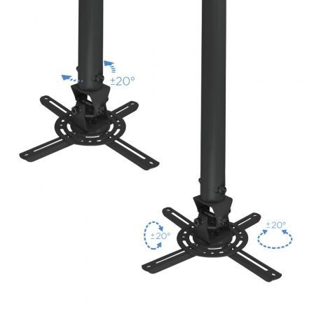 Soporte de Techo para Proyector TooQ PJ3030TN-B/ Inclinable-Giratorio-Nivelable/ hasta 20kg Soporte de Techo para Proyector TooQ PJ3030TN-B/ Inclinable-Giratorio-Nivelable/ hasta 20kg