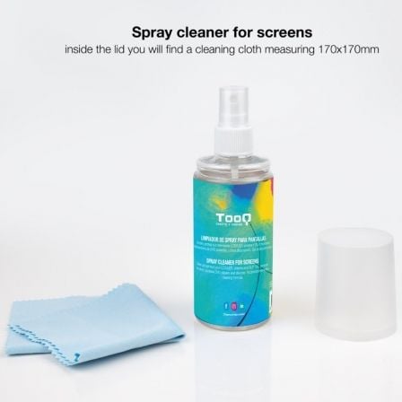 Kit Limpiador de Pantallas TooQ TQSC0016/ Spray 150ml + Paño Microfibra Kit Limpiador de Pantallas TooQ TQSC0016/ Spray 150ml + Paño Microfibra