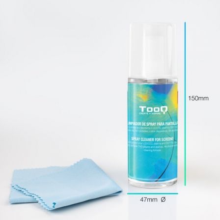 Kit Limpiador de Pantallas TooQ TQSC0016/ Spray 150ml + Paño Microfibra Kit Limpiador de Pantallas TooQ TQSC0016/ Spray 150ml + Paño Microfibra
