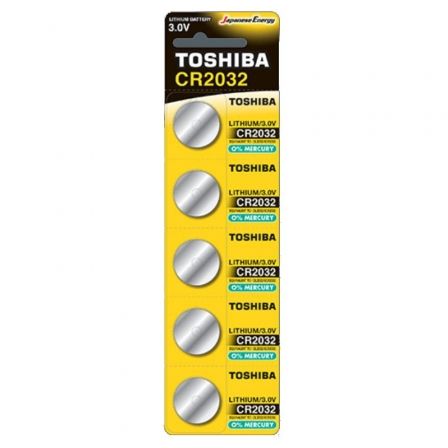 Pack de 5 Pilas de Botón Toshiba CR2032/ 3V Pack de 5 Pilas de Botón Toshiba CR2032/ 3V